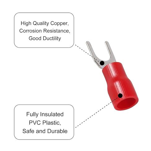 100Pcs 16-14AWG Insulated Terminals Ring Electrical Wire Crimp Connectors-Red in Saudi Arabia