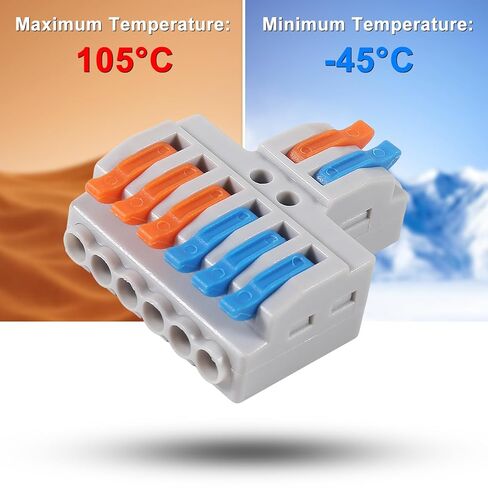 5pcs Lever Wire Connectors - 2 in 6 Out Quick Electrical Lever Nuts, Push-in Conductor Terminal Block AWG 28-12 in Saudi Arabia