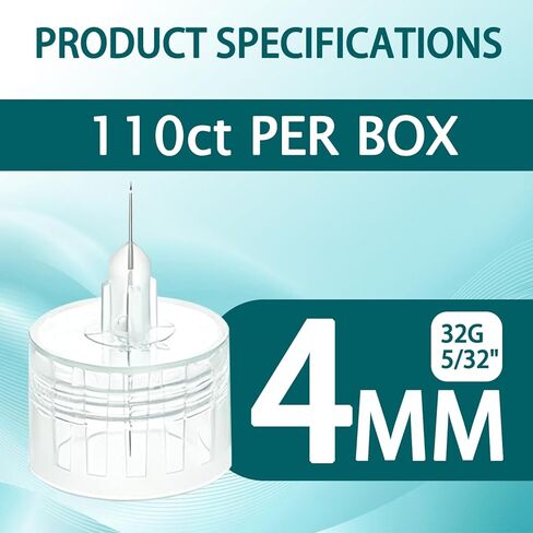 Pen Tips 32G x 4mm, Box of 110, Universal Fit with Most Pen Devices, Extra-Thin Wall Technology, Comfortable in Saudi Arabia
