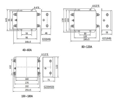 فلتر مضاد للتداخل HT170-16-L8-B3 أحادي الطور 220 فولت 16 أمبير in Kuwait