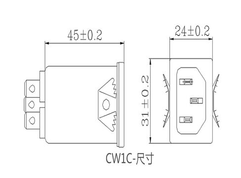 AC Socket Power Filter CW1C-10A-T Buckle 220V 10A 6A Shrapnel Fixed in Kuwait