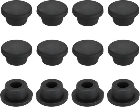 uxcell 8Pcs Silicone Hole Plug 36.3mm, Black High Temp T Type Rubber Stoppers for 35-36mm Hole, Waterproof Button Hole End Covers for Powder Coating, Sealing Plugs, Pipe Holes in Saudi Arabia