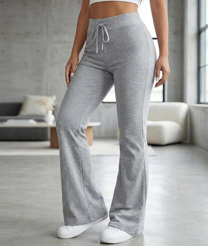1 Pcs Womens Wide Leg Yoga Pants, Stretch High Waisted Casual Pajama Lounge Pants with Drawstring in Saudi Arabia