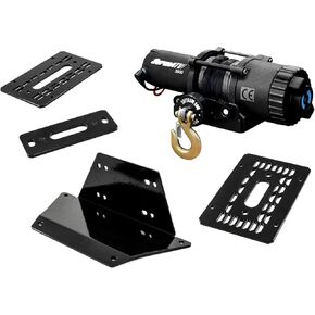SuperATV Black Ops 3500 lb Winch with Winch Mounting Plate for 2017+ Polaris Ranger XP 1000 / Ranger XP 1000 Crew | Complete Winch Kit Ready for Install | Powder Coated Heavy Duty Steel Plating in Kuwait