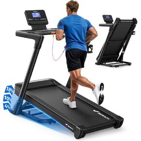 MERACH Treadmill with 15/18% Auto Incline, 55"/47"x18"/19" Wide Belt Treadmills, 0.5-8.7MPH/10MPH 3.5HP Brushless Incline Treadmill for Home, 350LBS Foldable Treadmills with Screen & APP & Heart Rate in Kuwait