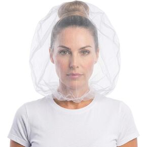 Oversized Makeup Protector Hood, Guards Hair & Makeup While Dressing, Nylon Chiffon, Reusable, Zip Closure, Machine Washable in Kuwait