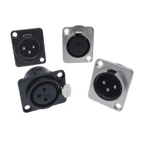 1Pcs 3Pin XLR Socket Metal YS145 YS146 Male Female for Microphone Connector YS145BG YS146BG(Silvery Male) in Saudi Arabia