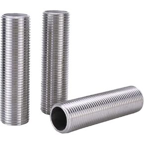Stainless Steel Full Thread Nipple Barrel Pipe Fitting, 1/4" 3/8" 1-1/4" 1-1/2" 1/2" 3/4" 2-1/2" 2" 1" 50/75/100mm Long Hollow Dental Tube (1) in Saudi Arabia