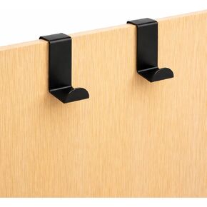 EVIDECO French Home Goods الفولاذ المقاوم للصدأ فوق خطافات باب الخزانة، منظم موفر للمساحة للحمام والمطبخ، منشفة بتصميم حديث وخطافات إكسسوارات - عبوتان باللون الأسود in Kuwait