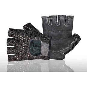 قفازات شبكية مبطنة بالجلد بدون أصابع للتدريب على رفع الأثقال وركوب الدراجات والقيادة على الكراسي المتحركة-054 in Kuwait