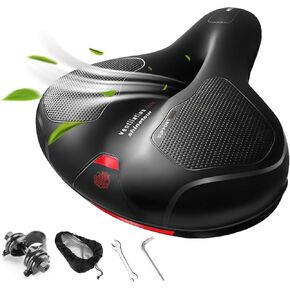 وسادة مقعد دراجة مريحة للنساء والرجال، سرج دراجة مع بطانة من إسفنج الذاكرة، مقعد دراجة عريض مقاوم للماء للأدوات الثابتة والتمارين والجبال ودراجات الطرق in Kuwait