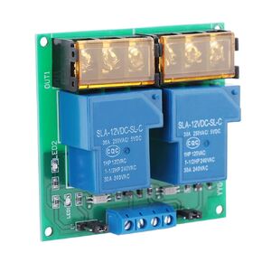 2 Channel Relay Module 30A DC 12V with 5V Control Optocoupler Isolation for Automotive Home Automation Projects in Kuwait