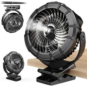 مشبك محمول من Ausic على مروحة الرذاذ، مروحة رش لعربة الجولف بحد أقصى 45 ساعة، مروحة عربة أطفال تدور 360 درجة، مروحة تخييم في الهواء الطلق مع LED، مروحة تعمل بالبطارية القابلة لإعادة الشحن للسفر/المكتب، الصيف in Kuwait