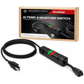 مفتاح ذكي لدرجة الحرارة والرطوبة، وحدة تحكم في كابل تسخين السقف لإزالة الجليد من السقف والمزراب، ترموستات موفر للطاقة، الاستخدام الخارجي، تشغيل/إيقاف تلقائي أقل من 37 درجة فهرنهايت (3 درجات مئوية) - أكثر من 44 درجة فهرنهايت (7 درجات مئوية)، 120 فولت in Kuwait