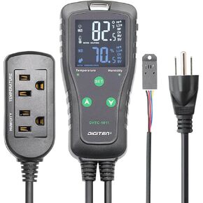 DHTC-1011 Temperature Humidity Controller, Dual Relay for Heating/Cooling & Humidify/Dehumidify, 10A 110V Plug & Play in Kuwait