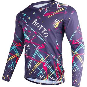 قميص ROTTO رجالي طويل الأكمام لركوب الدراجات الجبلية جيرسي MTB BMX Downhill ماص للرطوبة سريع الجفاف in Kuwait