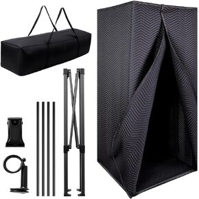 Portable Vocal Booth, 6.28 ft Height, Echo-Free Recording Booth Sound Booth, Foldable Home Recording Studio Vocal Booth with Carry Bag, for Voiceovers, Music, Game, Podcasts, Black in Kuwait