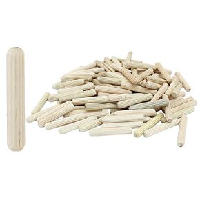 120 Pieces Wooden Dowel Pins, 5x30mm(3/16" x 1-5/32") Wood Fluted Dowels Rods, Beveled Wood Pegs Hardwood Crafts Rods for Woodworking Furniture Shelf in Saudi Arabia
