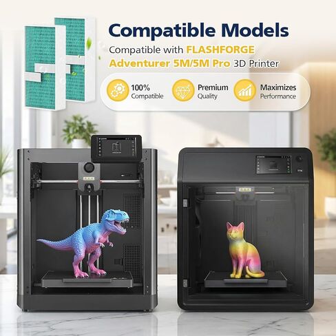 6 Pack Air Filter Compatible with Flashforge Adventurer 5M Pro and Adventurer 5M 3D Printer, HEPA + Activated Carbon Filter for Flashforge AD5M Series in Kuwait