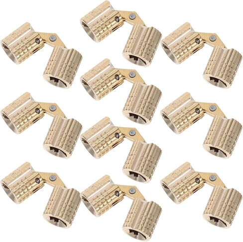 Luxshiny 10 قطع 8 مم مفصلات أسطوانية نحاسية مخفية لخزائن الأثاث وصناديق المجوهرات غير المرئية ومفصلات معدنية صغيرة للأبواب مع زاوية فتح 180 درجة in Kuwait