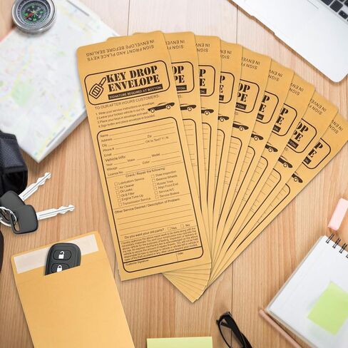 100 Pack Heavyweight Key Transfer Envelopes – Secure Adhesive Mailers for Auto Services (4.125"x9.5") in Kuwait