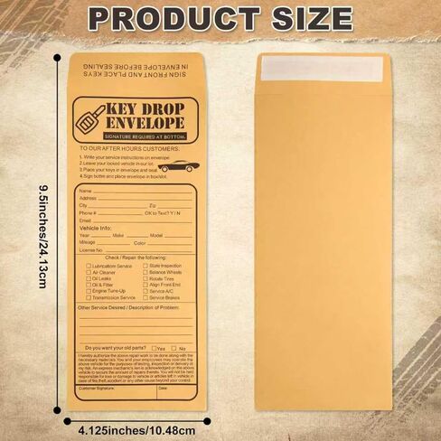 100 Pack Heavyweight Key Transfer Envelopes – Secure Adhesive Mailers for Auto Services (4.125"x9.5") in Kuwait