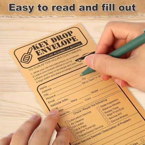 100 Pack Heavyweight Key Transfer Envelopes – Secure Adhesive Mailers for Auto Services (4.125"x9.5") in Kuwait
