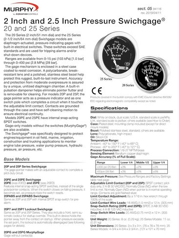 ميرفي بواسطة Enovation Controls 20P-15، مقياس ضغط 2 بوصة، 0-15 رطل لكل بوصة مربعة (05703101) in Saudi Arabia