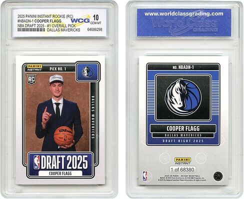 2025 NBA Panini Cooper Flagg #1 Draft Pick 1st Ever Official NBA Rookie Card RC - Graded GEM Mint 10 in Saudi Arabia
