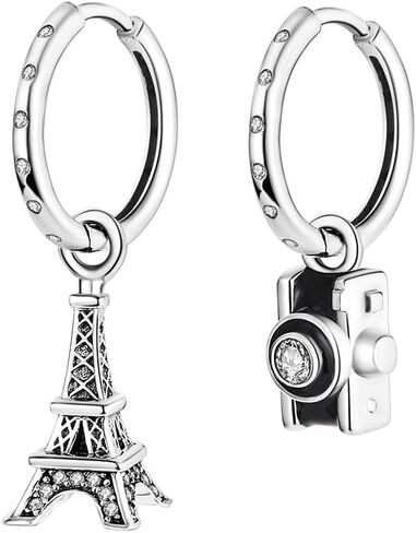 925 Sterling Silver Dangle Earrings for Women, Small and Large Hypoallergenic Hoop Earrings Trendy huggie Earrings Drop Jewelry Gifts for Sensitive Ears in Saudi Arabia