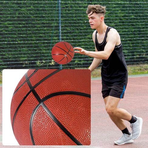 Aoneky Size 7 Rubber Basketball for Men & Teens - Official Game Size, Indoor/Outdoor Use with Air Pump for Courts, Driveways, Practice & Training in Saudi Arabia