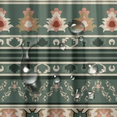 بوهو العرقية طباعة الحمام دش الستار مع السنانير، الصيف ستارة دش للماء خمر، قابل للغسل النسيج عطلة الستائر الحديثة للحمام لحوض الاستحمام بوهو الملحقات 60 × 72 في in Kuwait