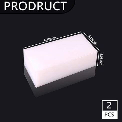 قطعتان من كتلة بلاستيكية HDPE مقاس 2 بوصة × 6 بوصة × 3 بوصة: ورقة صلبة مستطيلة من البولي إيثيلين للتصنيع، كتلة بيضاء عالية الكثافة للهندسة، مشاريع DIY لتحسين المنزل in Kuwait