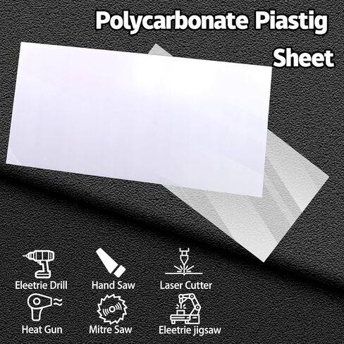 قطعتان من ألواح البلاستيك الشفاف من البولي كربونات، 24 بوصة × 48 بوصة × 0.236 بوصة (1/4 بوصة) ألواح مرنة مع فيلم، مقاومة للكسر، سهلة القطع للوحة النوافذ، الهوايات، المنزل، الأعمال اليدوية، الصناعية، الحرف اليدوية in Kuwait