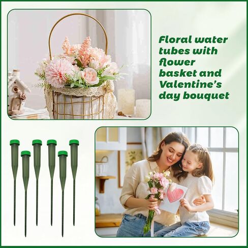 90 قطعة من أنابيب المياه الزهرية مقاس 6 بوصات، أنابيب الزهور الخضراء، لوازم الزهور البلاستيكية للزهور الطازجة مع غطاء مطاطي لترتيبات جذع الزهور، مستلزمات بائعي الزهور in Kuwait