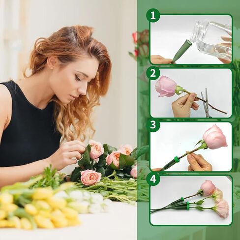 90 قطعة من أنابيب المياه الزهرية مقاس 6 بوصات، أنابيب الزهور الخضراء، لوازم الزهور البلاستيكية للزهور الطازجة مع غطاء مطاطي لترتيبات جذع الزهور، مستلزمات بائعي الزهور in Kuwait