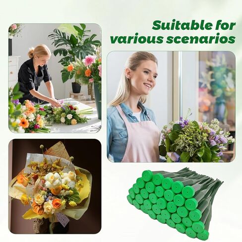 90 قطعة من أنابيب المياه الزهرية مقاس 6 بوصات، أنابيب الزهور الخضراء، لوازم الزهور البلاستيكية للزهور الطازجة مع غطاء مطاطي لترتيبات جذع الزهور، مستلزمات بائعي الزهور in Kuwait
