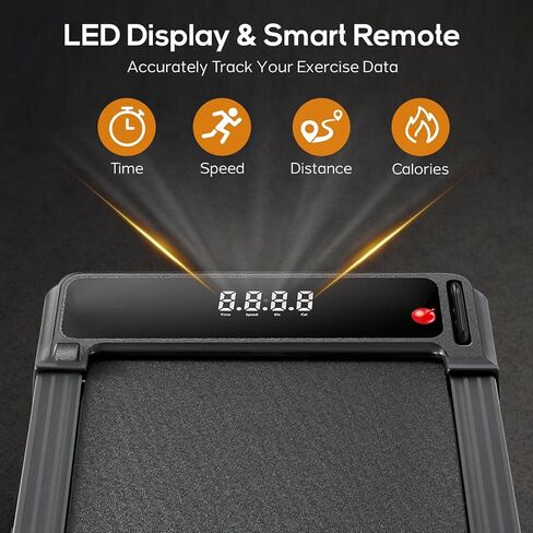 وسادة المشي تحت المكتب، جهاز مشي كهربائي مدمج ومحمول مع جهاز تحكم عن بعد وشاشة LED للمكتب المنزلي، جهاز لياقة بدنية هادئ، أسود in Kuwait