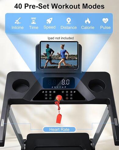 أجهزة الجري HUAGEED للمنزل، 15 مستوى من الانحدار التلقائي، حزام عريض 17.32 بوصة، 3.0 حصان، 0.6-10 ميل في الساعة، آلة جري قابلة للطي بسعة 300 رطل، 40 برنامجًا محددًا مسبقًا in Kuwait