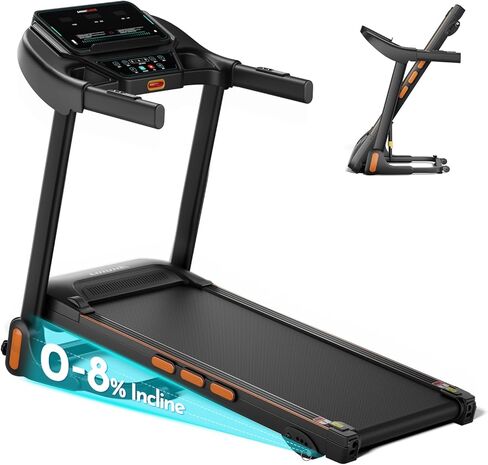 Treadmill for Home, 3.0HP Folding Treadmill with Incline, 300 lbs Capacity, Bluetooth & Heart Rate Sensor, Space-Saving Design in Saudi Arabia