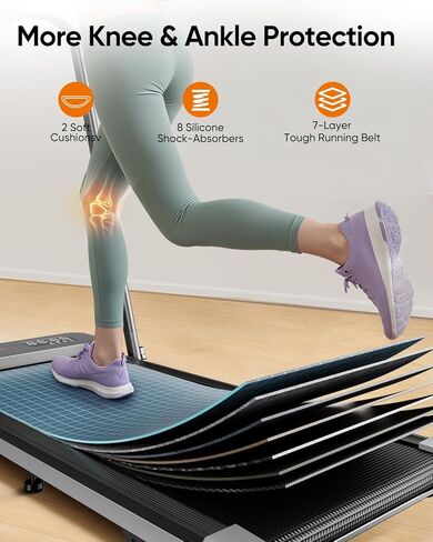 Acezoe Walking Pad with 3-Level 10% Incline, Foldable Treadmill for Home Small Office, Compact Portable Under Desk Treadmill with Handle,Dual LED Display, APP & Remote, 300 lbs Capacity in Saudi Arabia