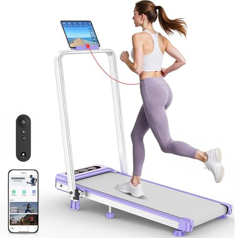 وسادة المشي مع شريط مائل ومقبض بنسبة 10%، وسادة مشي منخفضة الضوضاء للمنزل الصغير، جهاز مشي Rayspace 3.5HP مع منحدر، وسادة مشي مدمجة محمولة 4 في 1 مع منحدر/APP 350 رطل in Kuwait