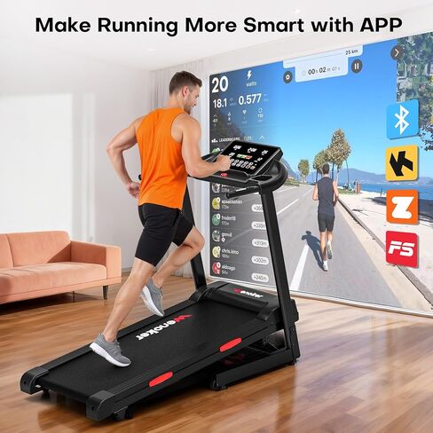 Treadmill with Incline for Home, WENOKER 15% Auto Incline Treadmill with Handrail 300 lbs Capacity, 3.0HP Quiet Walking Pad Tread mill with App, Portable Folding Tread mill with Heart Rate & Wide Belt in Kuwait
