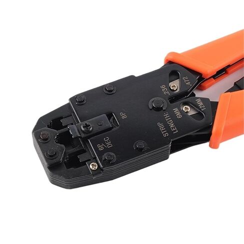 Ratchet-Style Crimping Pliers, 8P+6P+4P Three-in-One Tool for Network Telephone Cable RJ45/RJ11 Wire Stripper in Saudi Arabia
