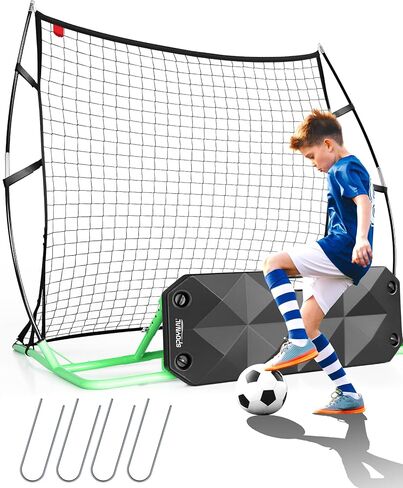 SPOYNAL 2-in-1 Soccer Rebounder with Adjustable Dual-Sided Rebound Board, Soccer Rebounder Net for Passing, Volleys & Ground Drills, Soccer Training Rebound Net for Solo & Team Practice in Saudi Arabia