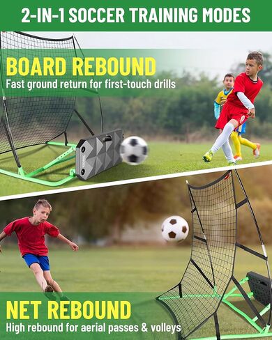 SPOYNAL 2-in-1 Soccer Rebounder with Adjustable Dual-Sided Rebound Board, Soccer Rebounder Net for Passing, Volleys & Ground Drills, Soccer Training Rebound Net for Solo & Team Practice in Saudi Arabia