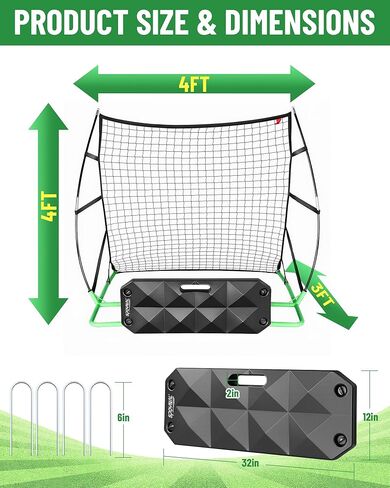 SPOYNAL 2-in-1 Soccer Rebounder with Adjustable Dual-Sided Rebound Board, Soccer Rebounder Net for Passing, Volleys & Ground Drills, Soccer Training Rebound Net for Solo & Team Practice in Saudi Arabia