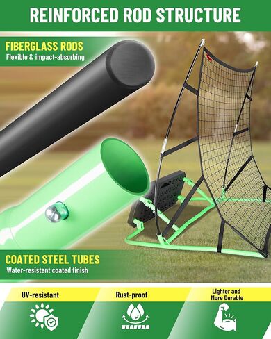 SPOYNAL 2-in-1 Soccer Rebounder with Adjustable Dual-Sided Rebound Board, Soccer Rebounder Net for Passing, Volleys & Ground Drills, Soccer Training Rebound Net for Solo & Team Practice in Saudi Arabia