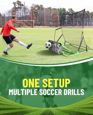 SPOYNAL 2-in-1 Soccer Rebounder with Adjustable Dual-Sided Rebound Board, Soccer Rebounder Net for Passing, Volleys & Ground Drills, Soccer Training Rebound Net for Solo & Team Practice in Saudi Arabia