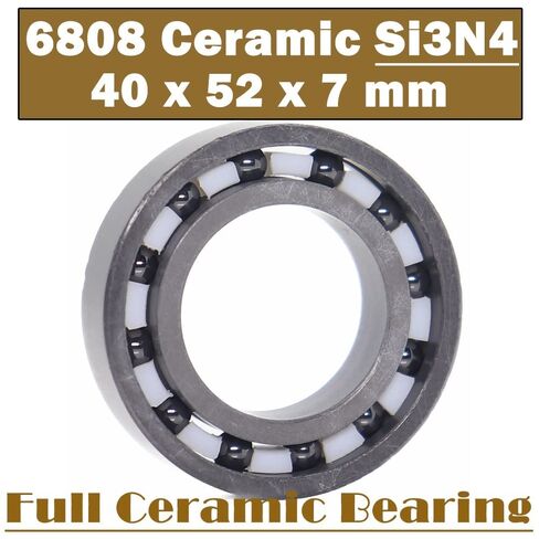 1PC 6808 Full Ceramic Bearing 40 * 52 * 7mm Si3N4 Material 6808CE All Silicon Nitride Ceramic 6808 Ball Bearings Accessories in Saudi Arabia
